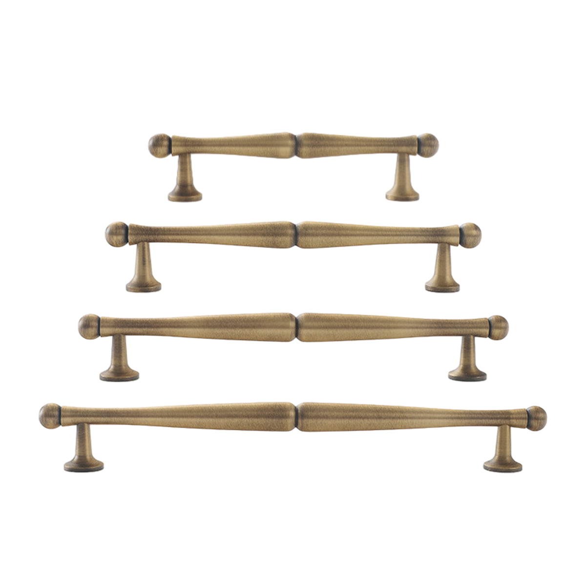 Antique Brass Cabinet Handles – Hourglass Shape Vintage Drawer Pulls