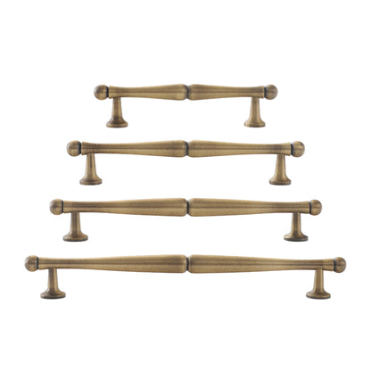 Antique Brass Cabinet Handles – Hourglass Shape Vintage Drawer Pulls