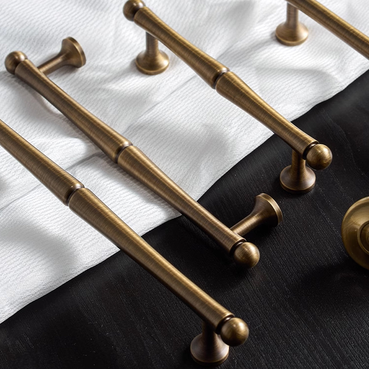 Antique Brass Cabinet Handles – Hourglass Shape Vintage Drawer Pulls