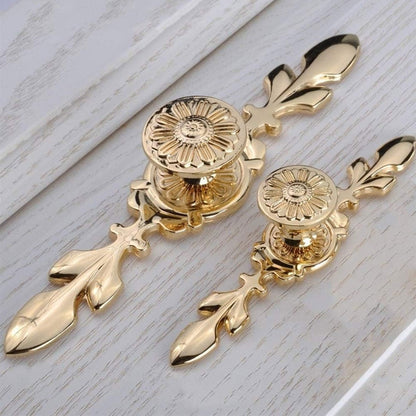 Decorative Copper Door Handles | Ornate Brass Pull Handles for Cabinets