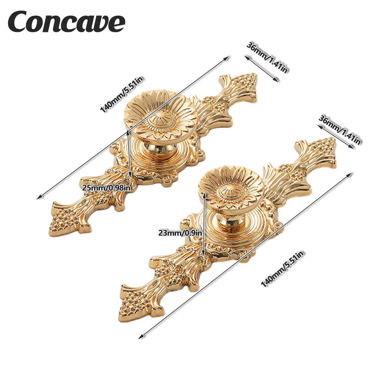 Decorative Copper Door Handles | Ornate Brass Pull Handles for Cabinets