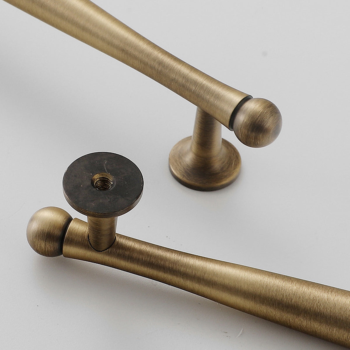 Antique Brass Cabinet Handles – Hourglass Shape Vintage Drawer Pulls