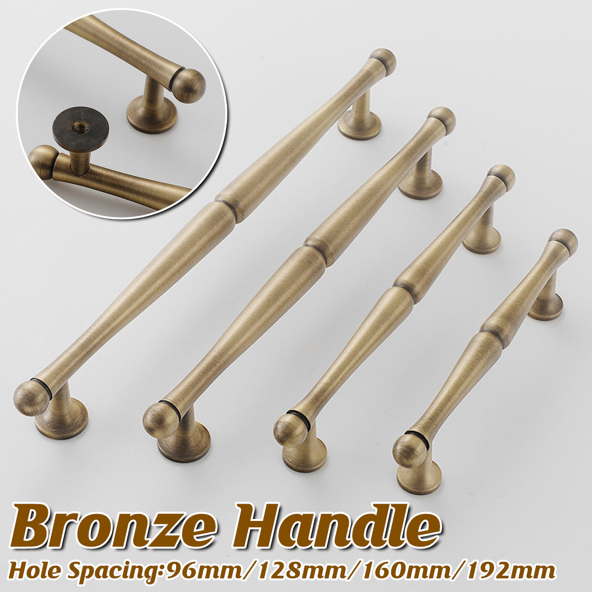 Antique Brass Cabinet Handles – Hourglass Shape Vintage Drawer Pulls