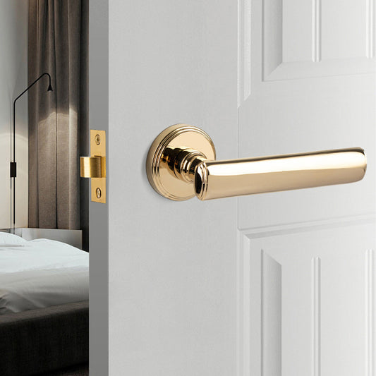 Privacy Door Handles – Stylish, Secure Brushed Brass Lockable Door Handle