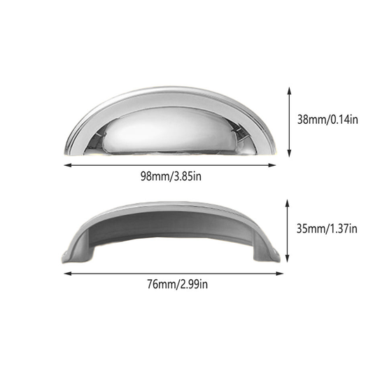 Bright Silver Cup Cabient Handles