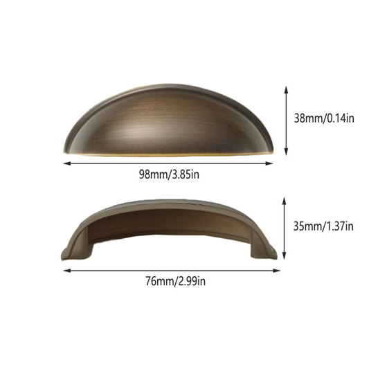 Antique Bronze Cup Cabinet Handles