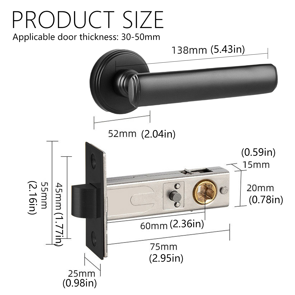 Matte Black Internal Door Handles